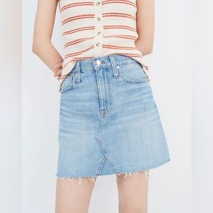 Madewell Rigid Denim A-Line Mini Skirt in Lovell Wash